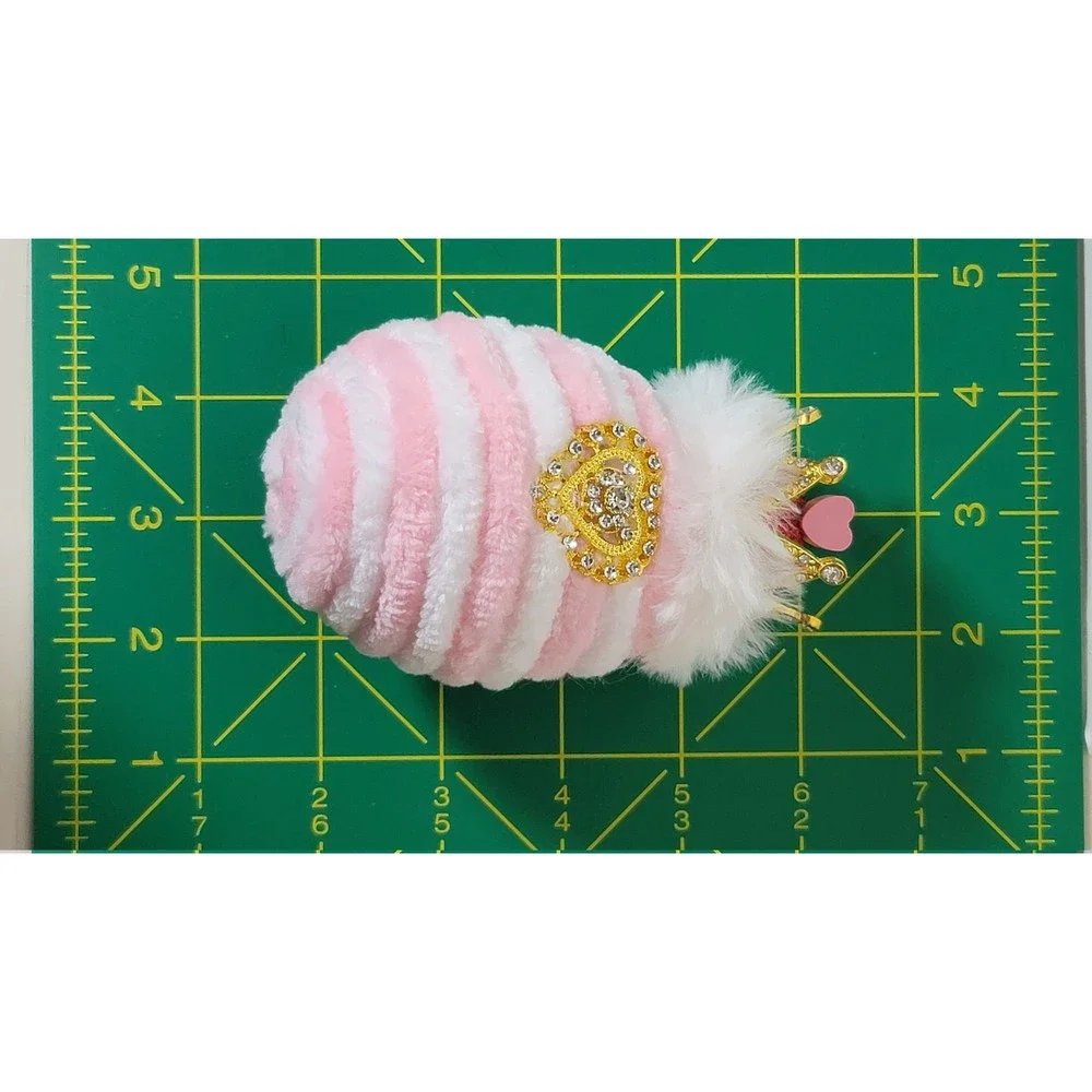 Decorative Velvety Yarn Easter‎ Egg with Crown, Velvety Yarn Ornament Home Décor